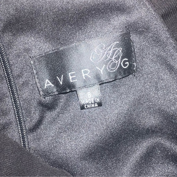 NWTS Avery G Black Cocktail Lined Dress Side Cutouts w Rhinestones & Mesh Size 8 - Picture 10 of 13